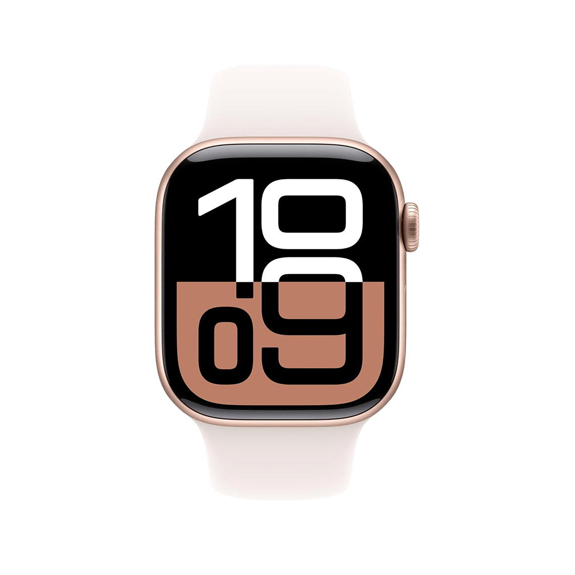 Apple Watch Series 10 Rose Gold with Light Blush Sport Band front view
