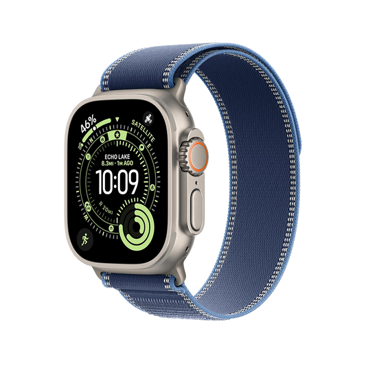 Apple Watch Ultra 2 Natural Titanium with Bright Blue Trail Loop