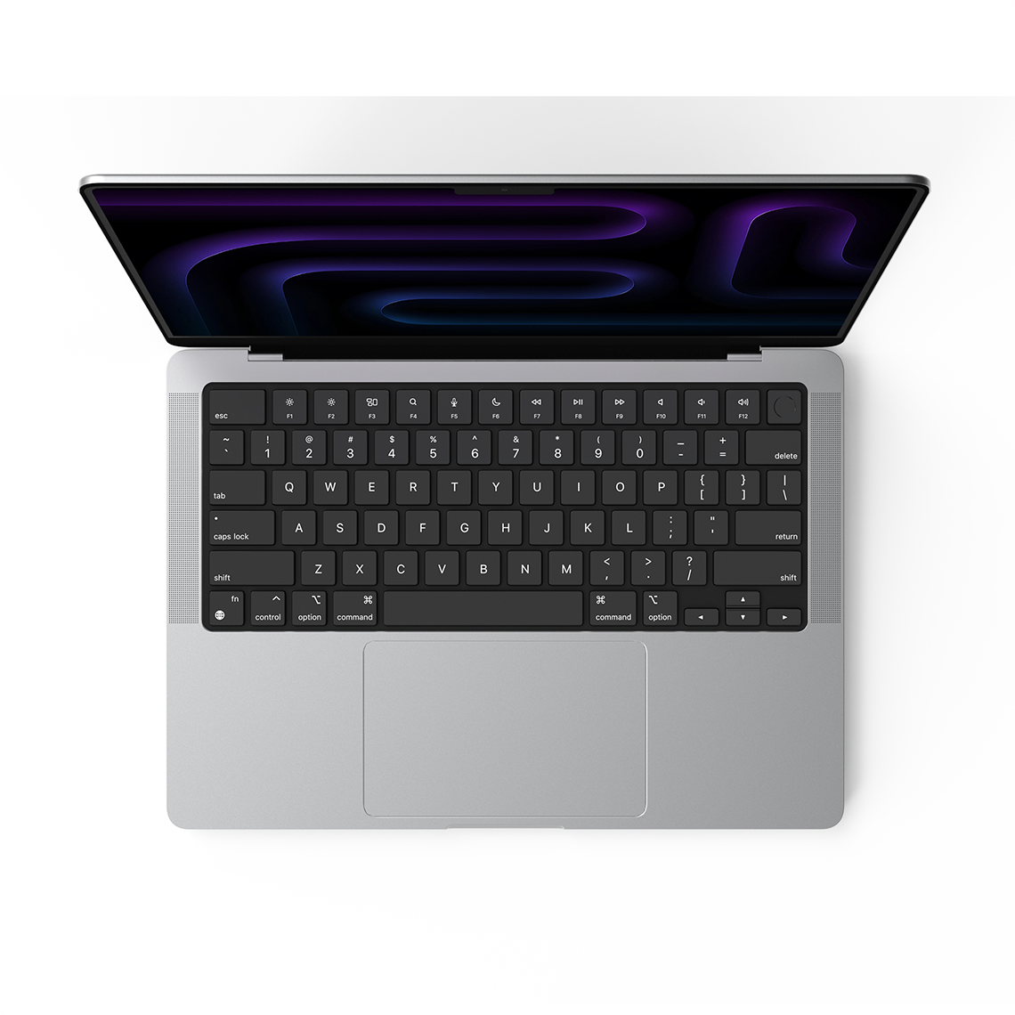 Apple MacBook Pro 14-inch M5 silver opened top view