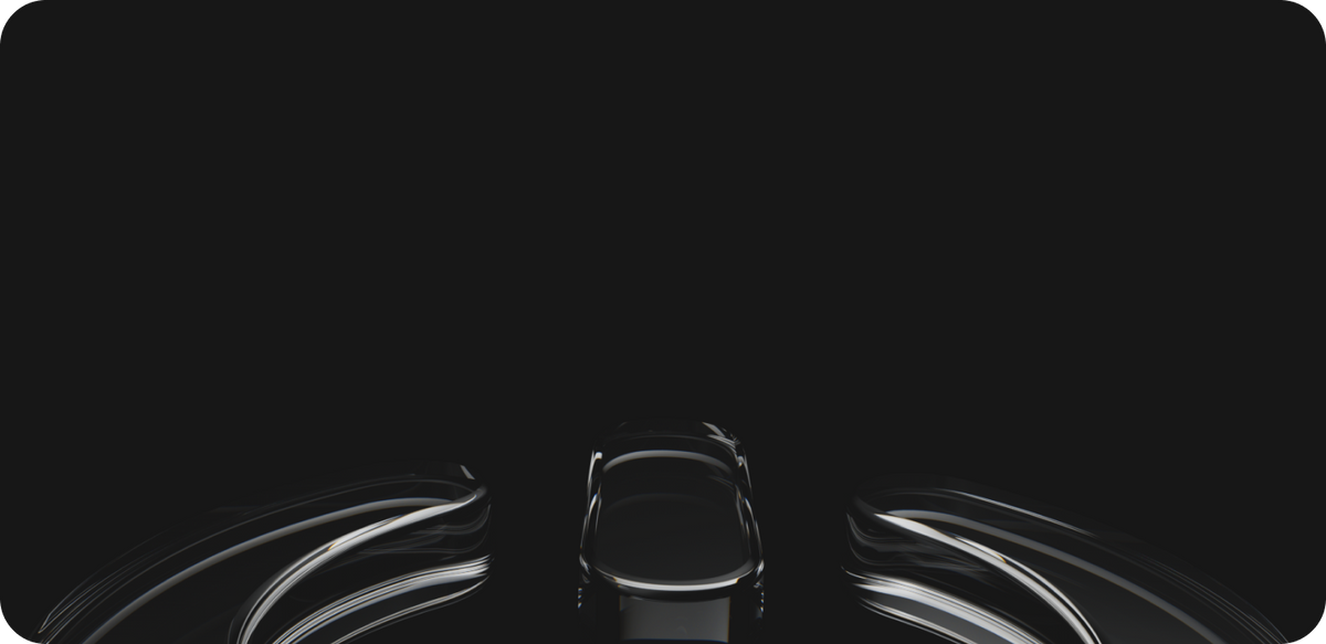 Sleek black sports car silhouette against dark background with flowing light streaks on either side