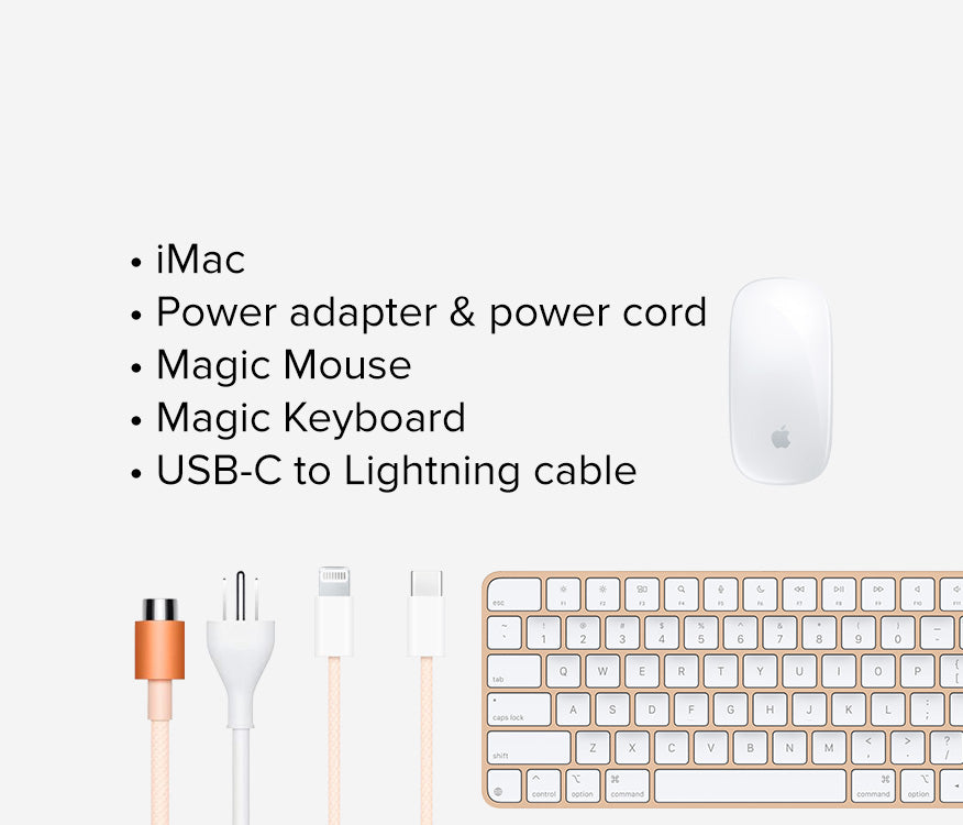 Apple M3 iMac 24-inch - Orange - 8GB RAM, 256GB Flash, 10-Core GPU, 4