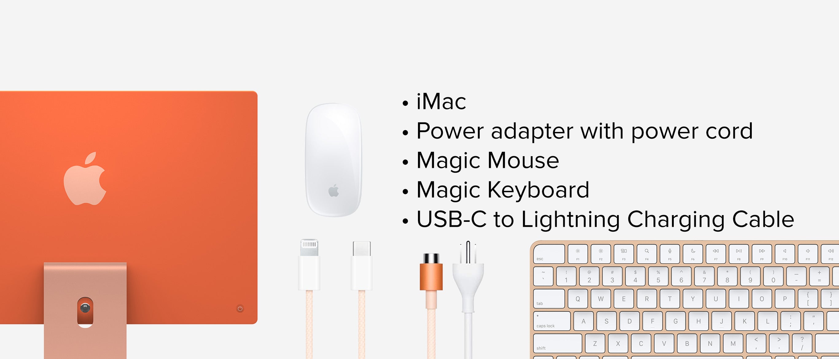 Apple M3 iMac 24-inch - Orange - 8GB RAM, 256GB Flash, 10-Core GPU, 4