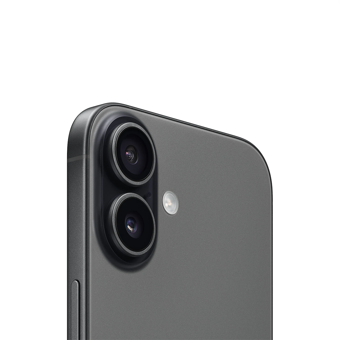 The Apple iPhone 17 black color close-up view of the back and camera