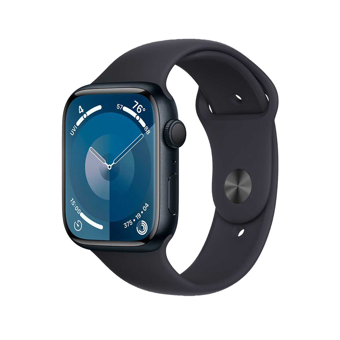 Apple Watch Series 9 45mm GPS - Midnight w/ S/M Midnight Sports Band, Grade A