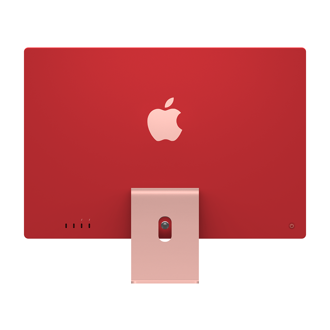 Apple iMac M3 pink with four USB-C ports rear view