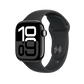 Apple Watch Series 10 Jet Black with Black Sport Band side view