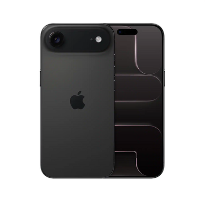 The Apple iPhone Air space black color with front and rear view