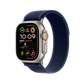 Apple Watch Ultra 2 Titanium with Blue Trail Loop side view