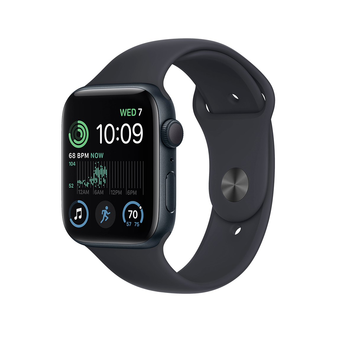 Apple Watch SE 2 44mm GPS - Midnight w/ S/M Midnight Sports Band, Grade B