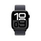 Apple Watch Series 10 46 mm GPS – Tiefschwarz mit Tinten-Sportarmband, geöffnete Box