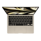 Apple 13-inch MacBook Air M2 starlight opened top view