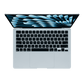Apple 13-inch MacBook Air M4 sky blue opened top view