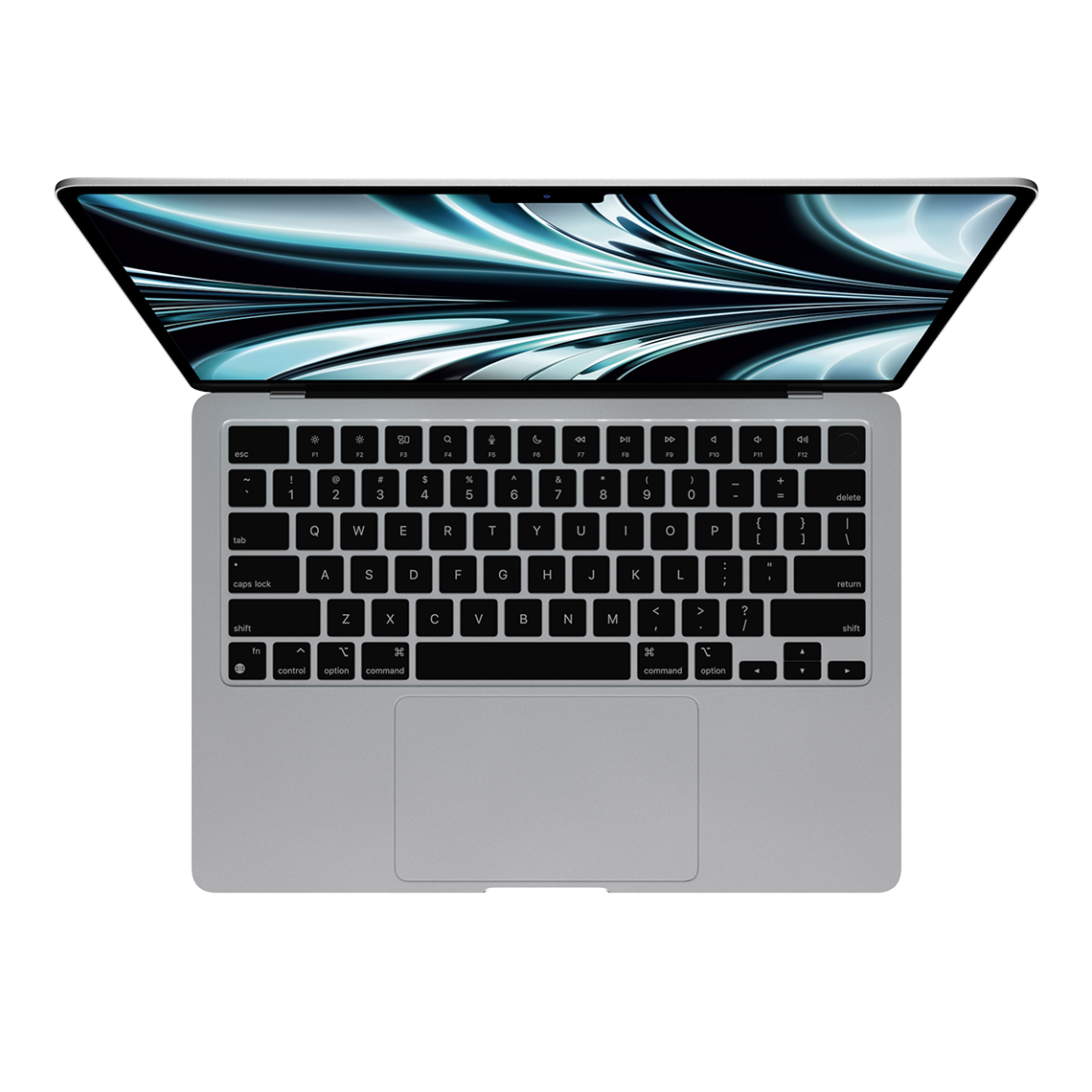 Apple 13-inch MacBook Air M2 silver opened top view