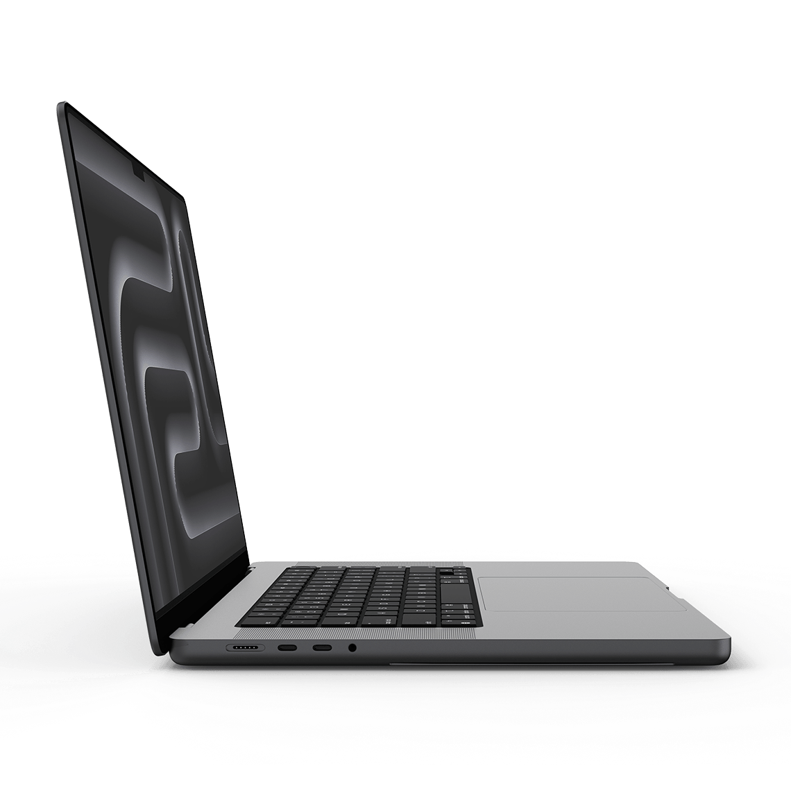 Apple MacBook Pro 16-inch M3 space black opened left side view
