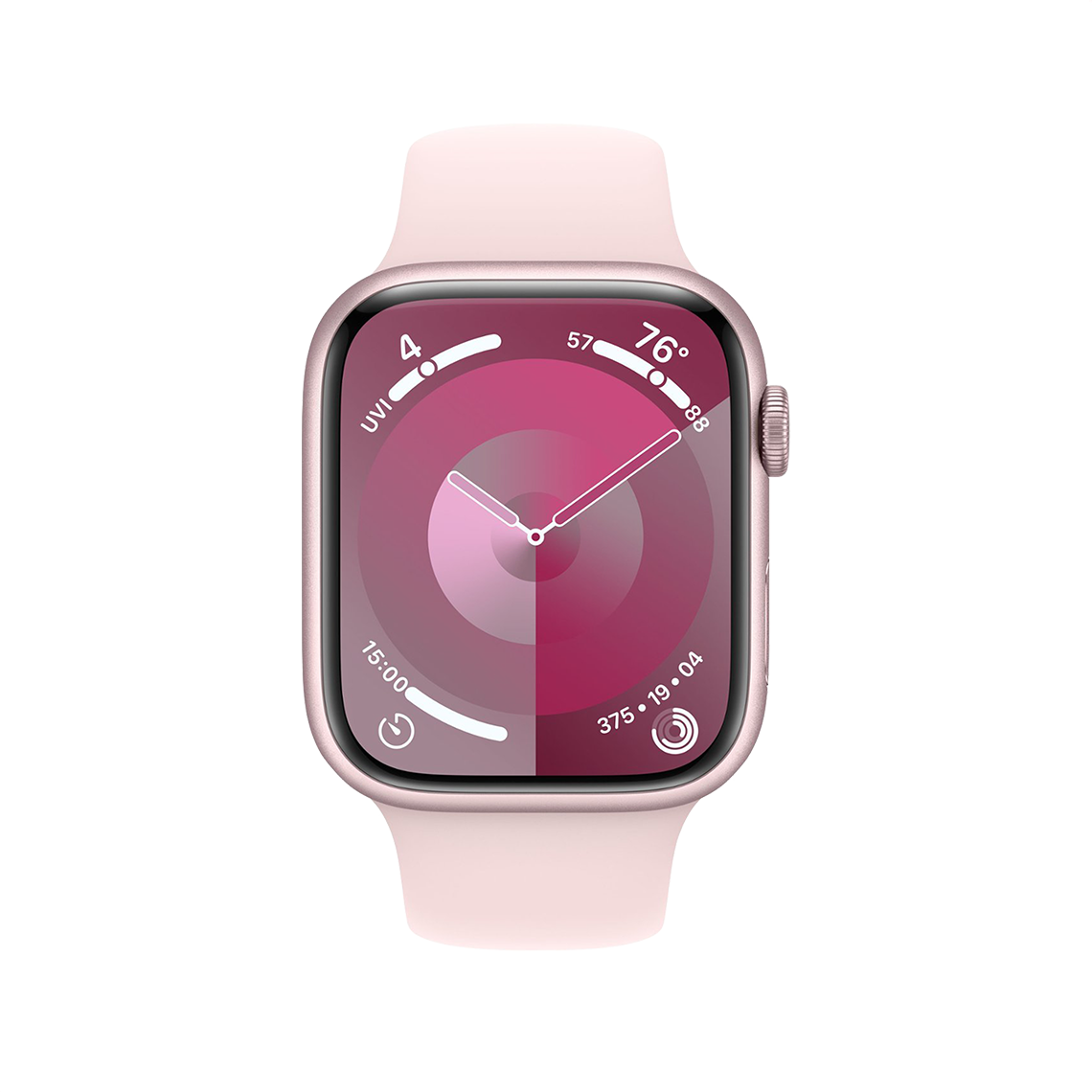 Apple Watch Series 9 45mm GPS + Cellular - Pink w/ M/L Light Pink Sports Band, Grade B