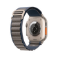 Apple Watch Ultra 2 Titanium with Blue Alpine Loop rear view