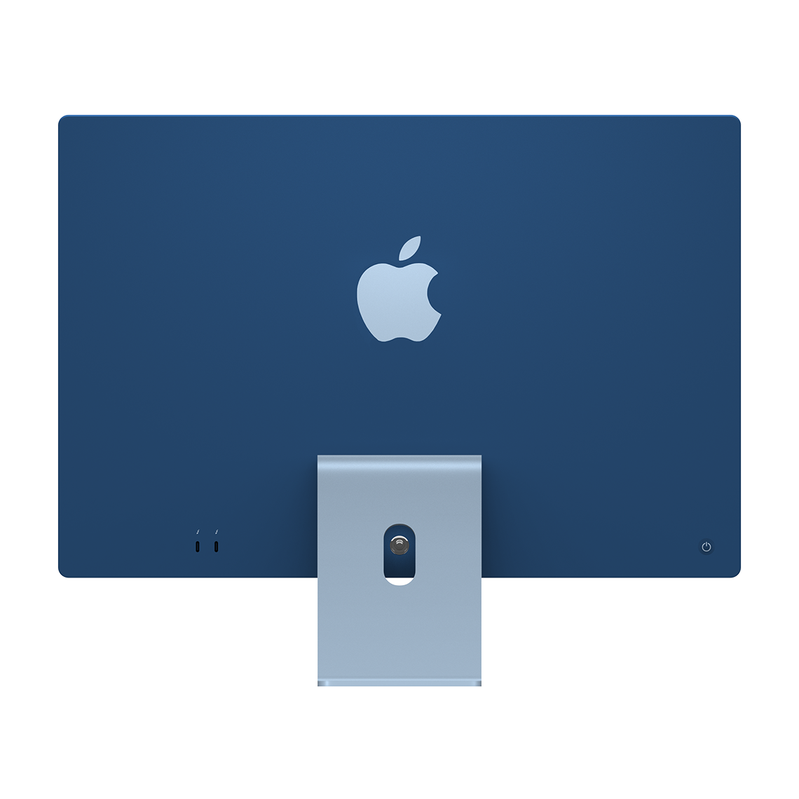 Apple iMac blue with 2 USB-C port rear view