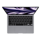 Apple 13-inch MacBook Air M2 space gray opened top view