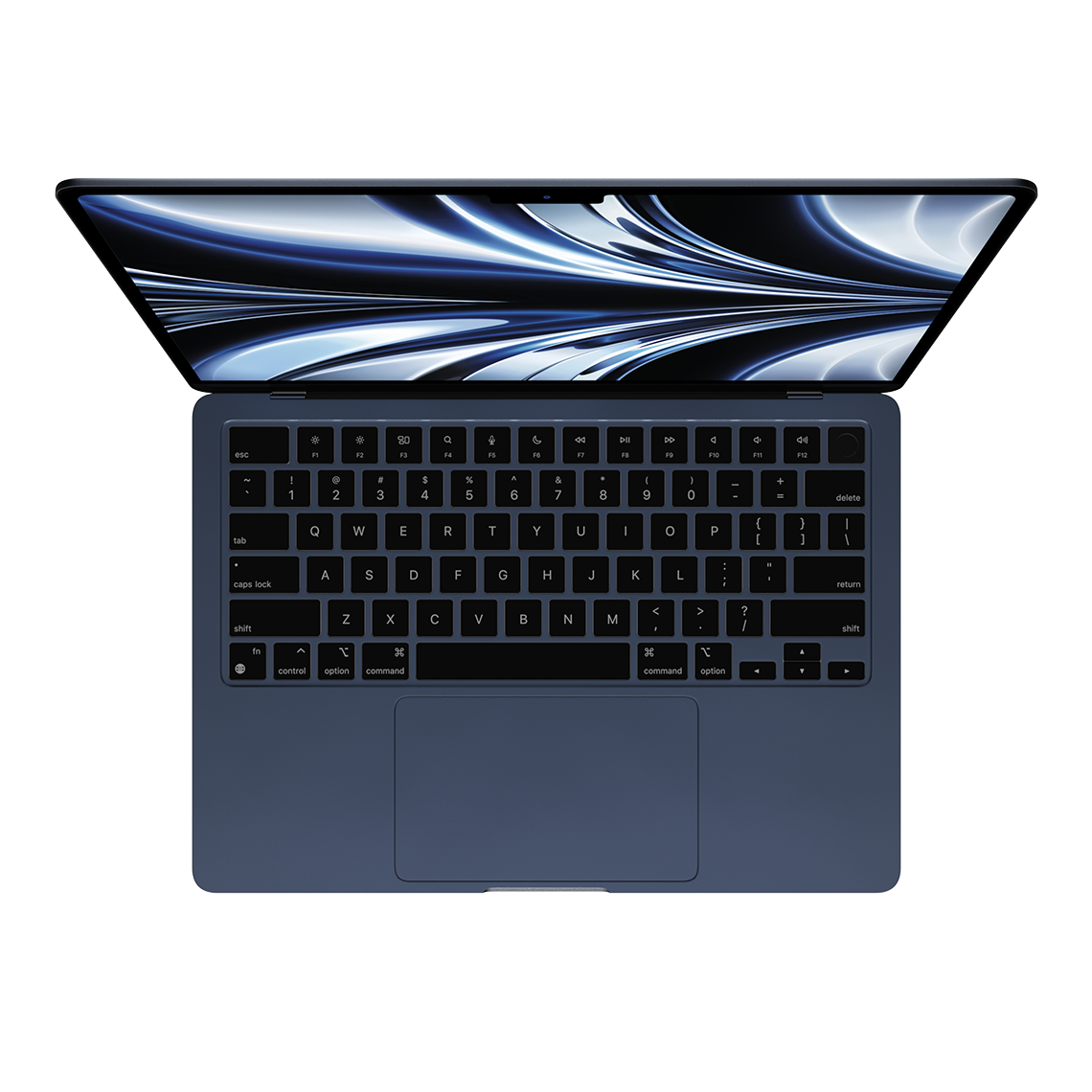 Apple 13-inch MacBook Air M2 midnight opened top view