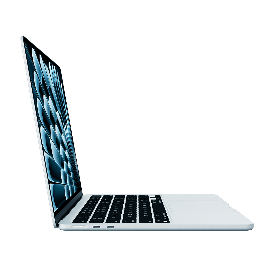 Apple 13-inch MacBook Air M4 sky blue opened left side view