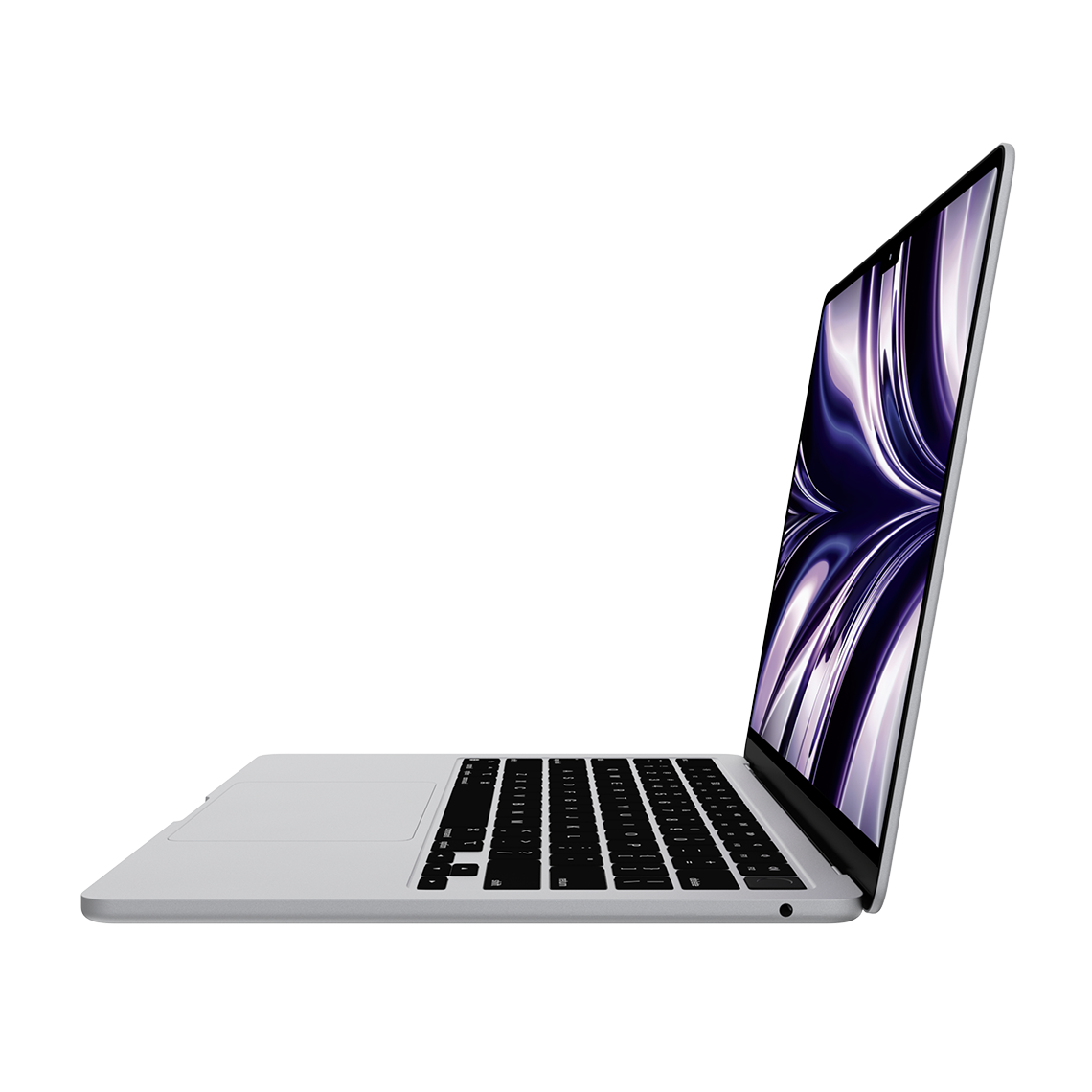 Apple 13-inch MacBook Air M2 space gray opened right side view
