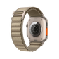 Apple Watch Ultra 2 Titanium with Olive Alpine Loop rear view