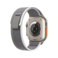 Apple Watch Ultra 2 Titanium with Green Gray Trail Loop rear view