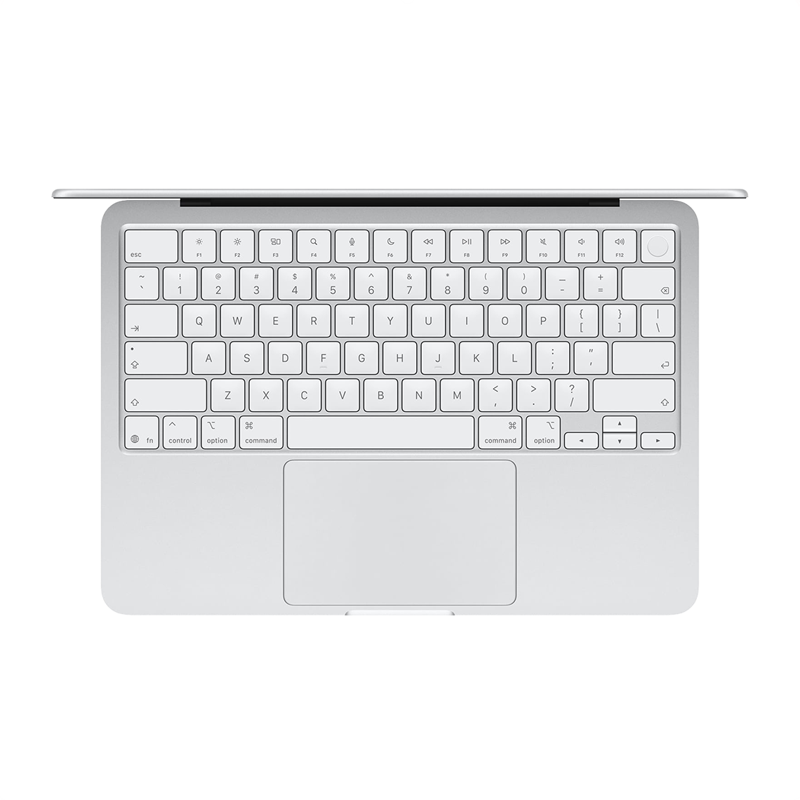 Apple MacBook Neo with Touch ID silver open top view