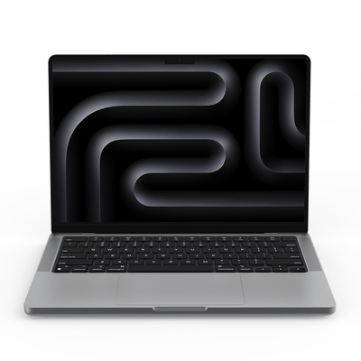 Apple MacBook Pro 14-inch M3 space gray front view