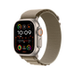 Apple Watch Ultra 2 Titanium with Olive Alpine Loop side view