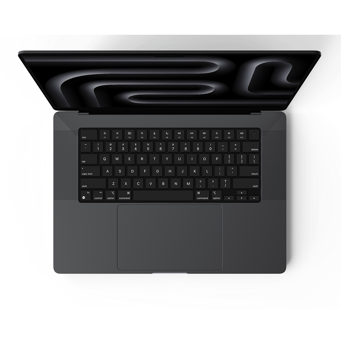 Apple MacBook Pro 16-inch M3 space black opened top view