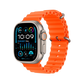 Apple Watch Ultra 2 Titanium with Orange Ocean Band side view