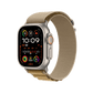 Apple Watch Ultra 2 Titanium with Tan Alpine Loop side view