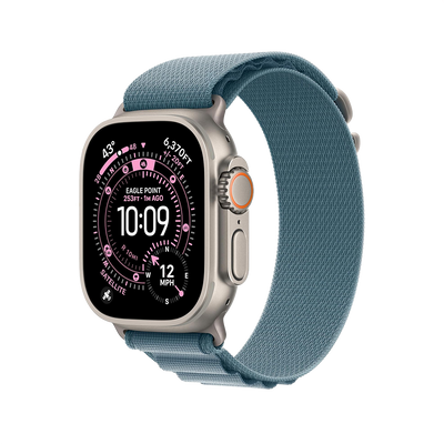 Apple Watch Ultra 2 Natural Titanium with Light Blue Alpine Loop