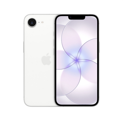 The Apple iPhone 17e white color with front and rear view