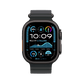 Apple Watch Ultra 2 Black Titanium with Black Ocean Band front view