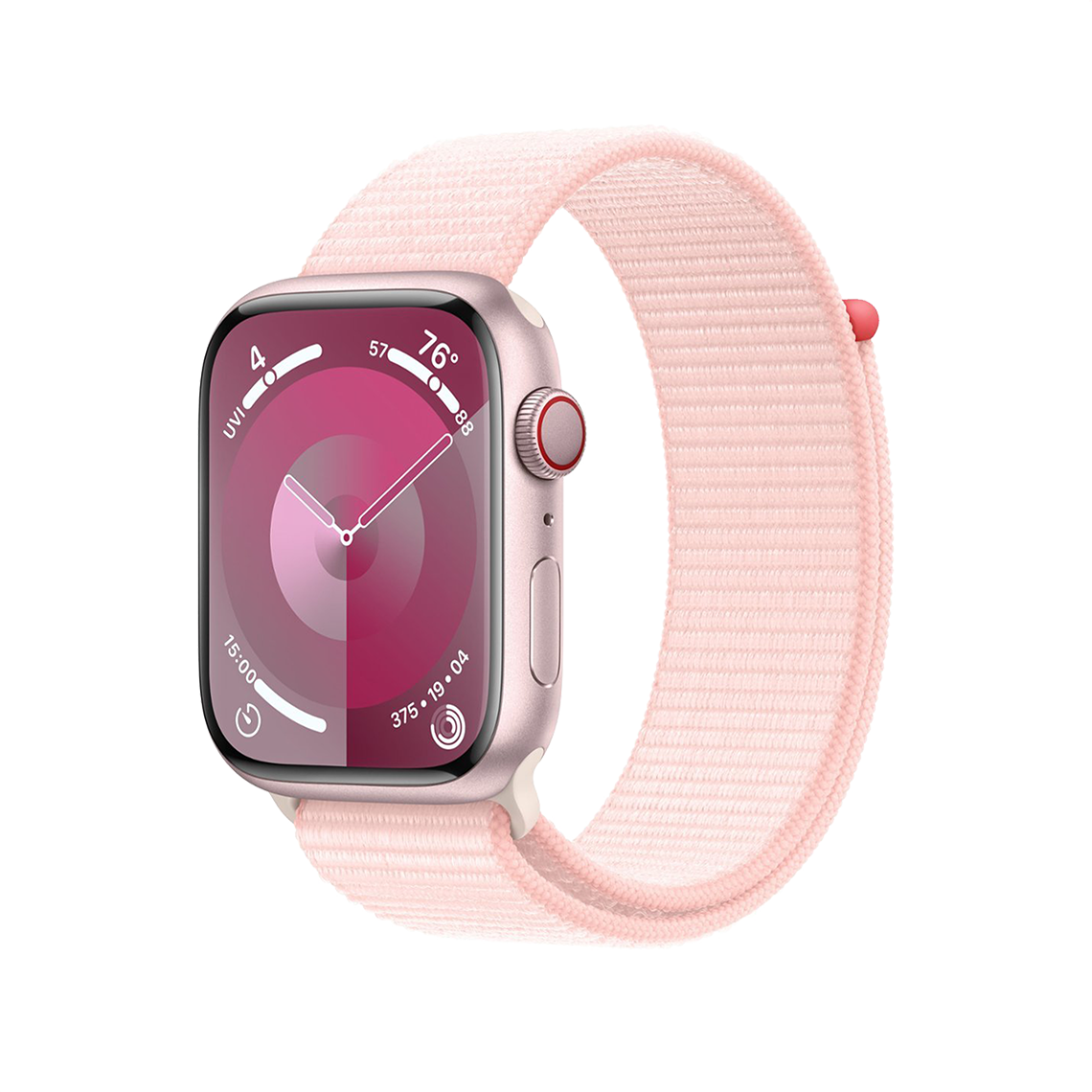 Apple Watch Series 9 41mm GPS + Cellular - Pink w/ Light Pink Sport Loop, Open Box