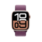 Apple Watch Series 10 Rose Gold with Plum Sport Loop front view