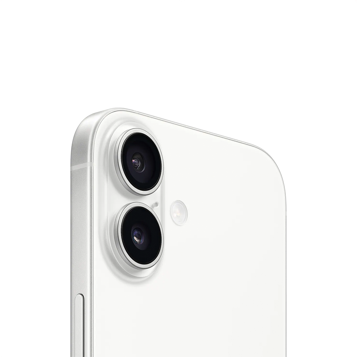 The Apple iPhone 17 white color close-up view of the back and camera
