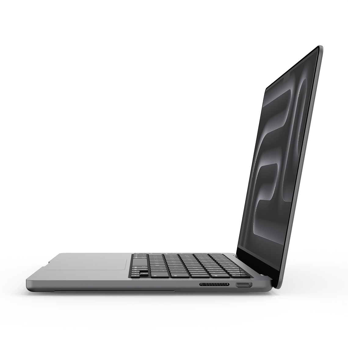 Apple MacBook Pro 14-inch M3 space gray opened right side view