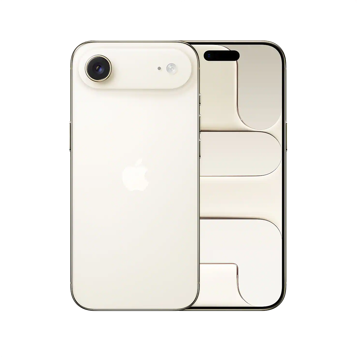 The Apple iPhone Air light gold color with front and rear view