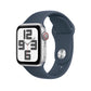 Apple Watch SE 2 44mm GPS + Cellular - Silver w/ M/L Storm Blue Sports Band, Grade A