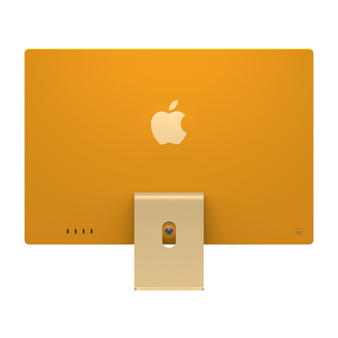 Apple iMac yellow with 4 USB-C port rear view