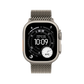 Apple Watch Ultra 2 Natural Titanium with Natural Titanium Milanese Loop front view