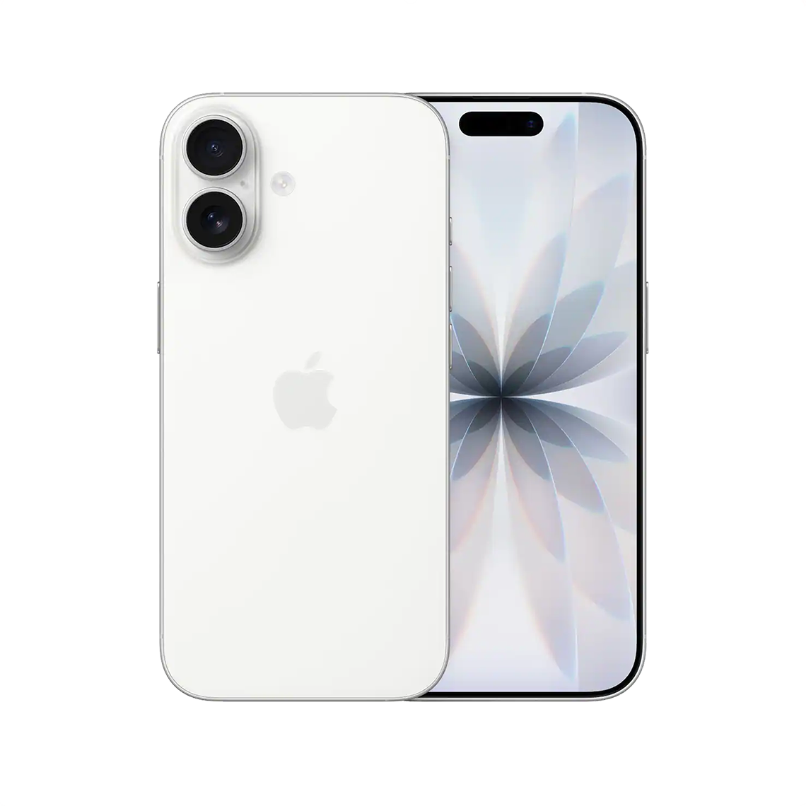 The Apple iPhone 17 white color with front and rear view