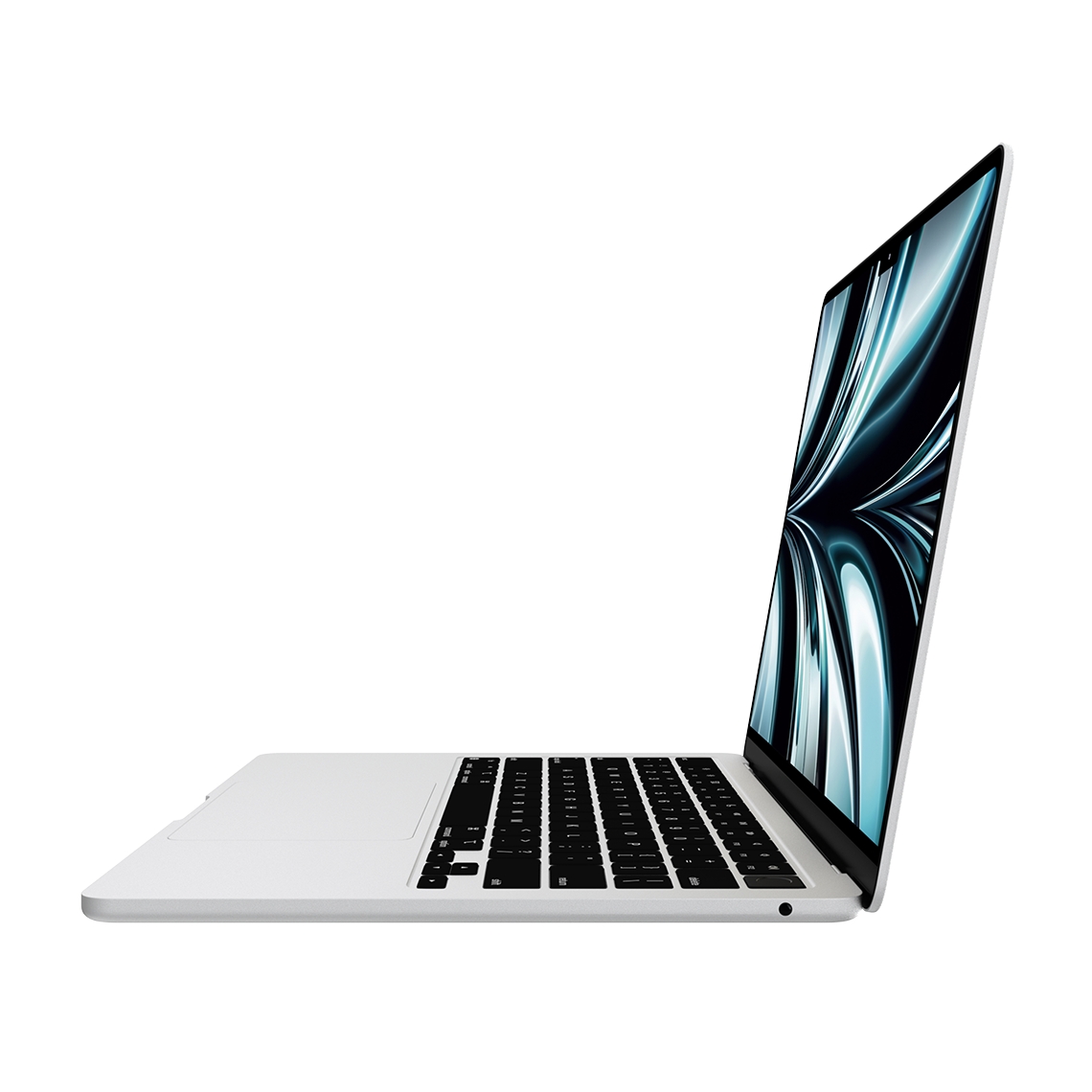 Apple 13-inch MacBook Air M2 silver opened right side view