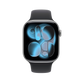 Apple Watch Series 11 Space Gray with Black Sport Band front view