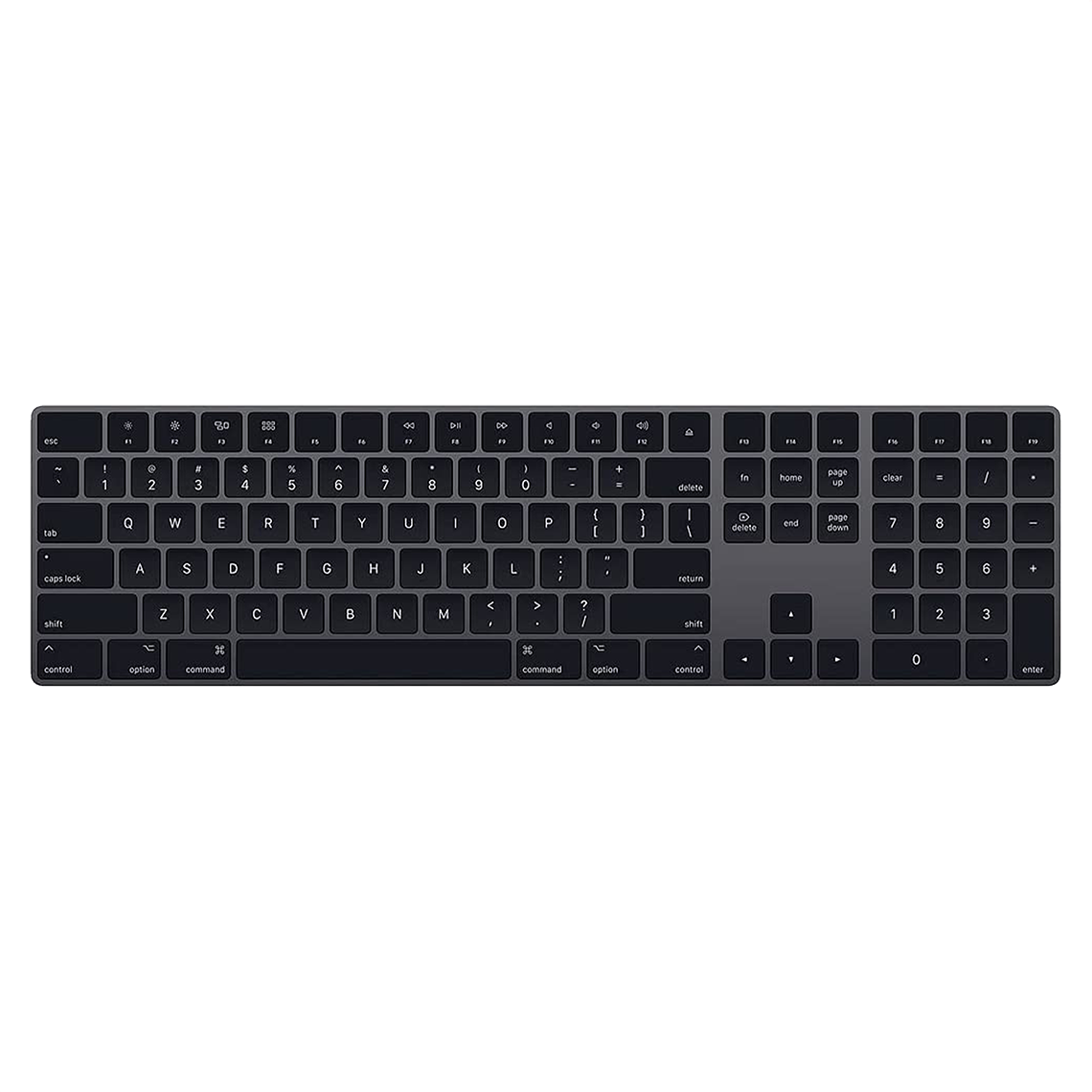 Apple space gray wireless extended keyboard