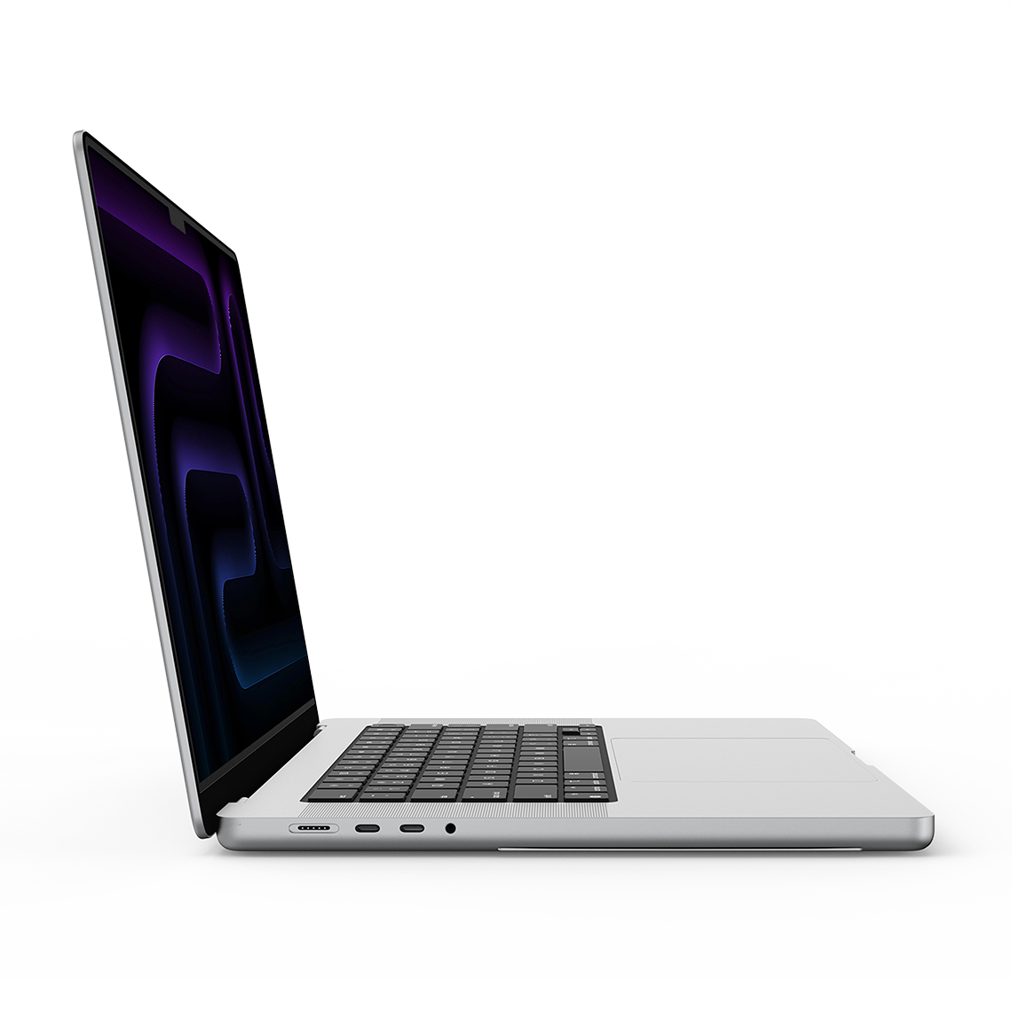Apple MacBook Pro 16-inch M5 silver opened left side view