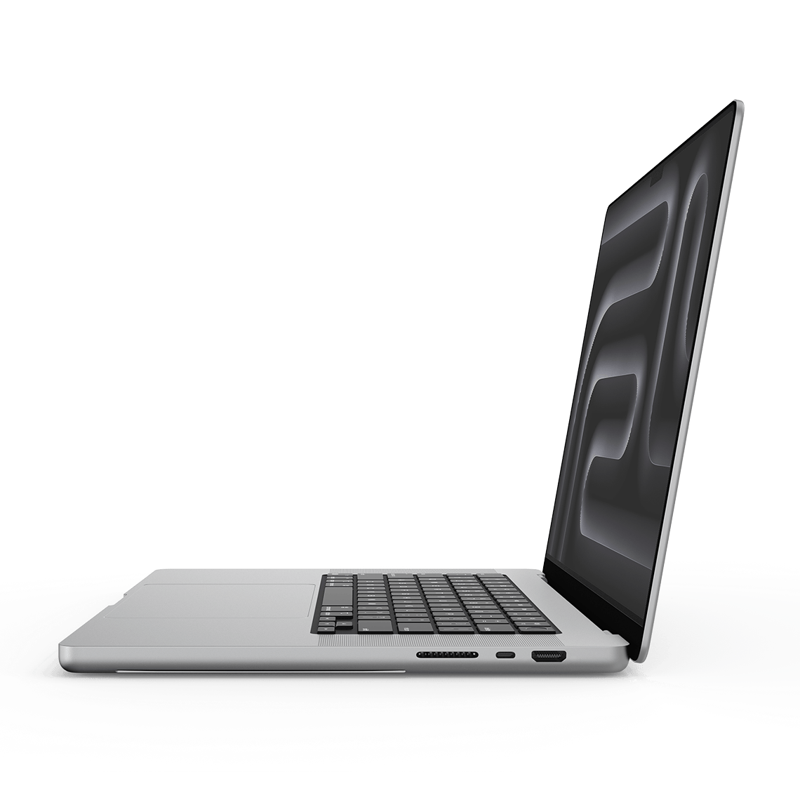 Apple MacBook Pro 16-inch M3 silver opened right side view